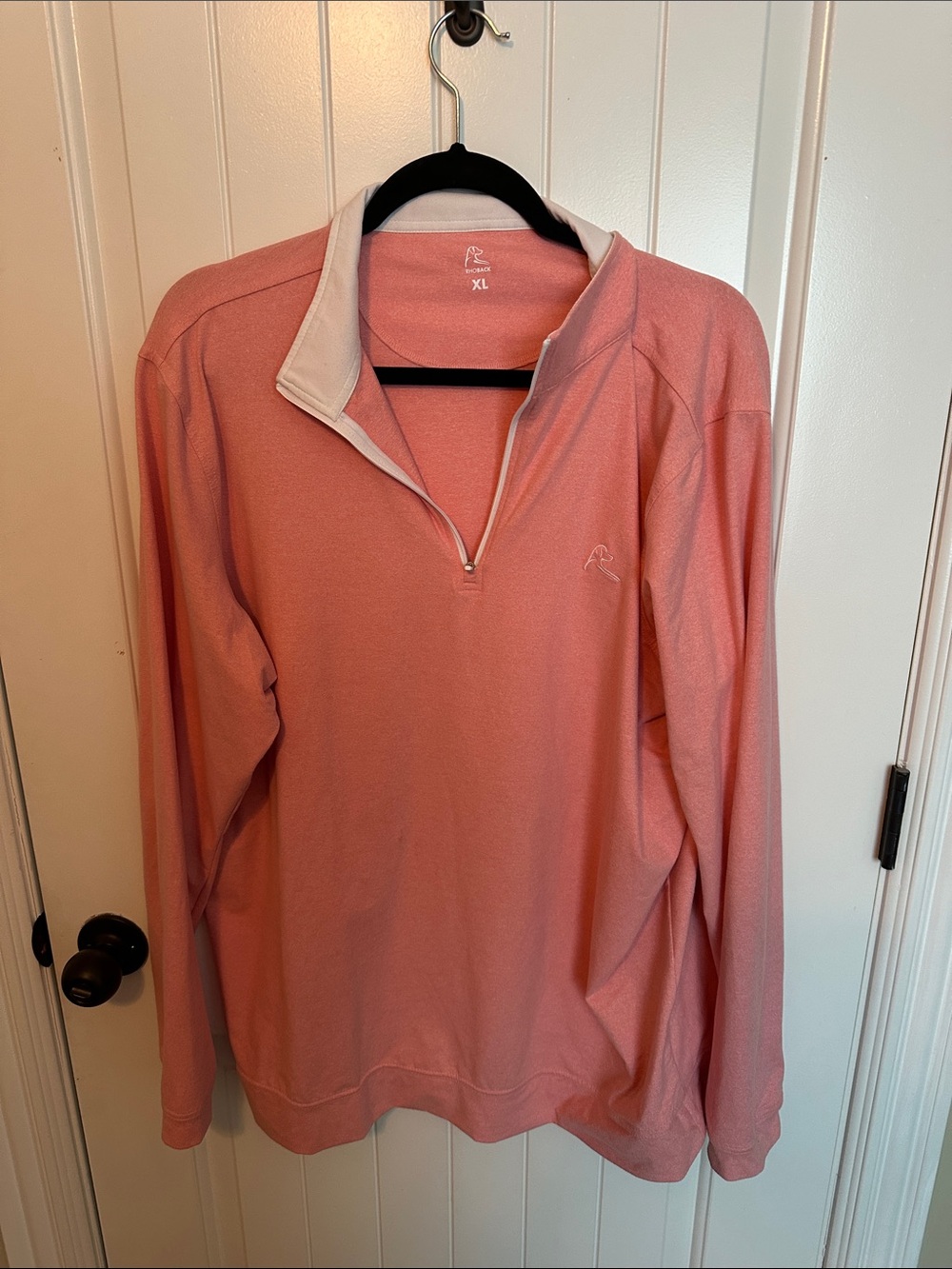 Rhoback Coral Pink Quarter-Zip Pullover